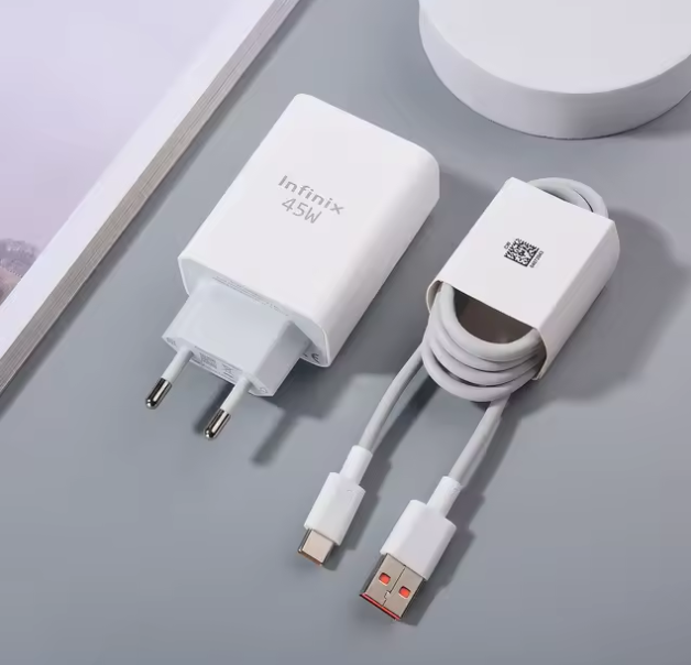 Infinix 45W Super Fast Charging Power Adapter 1M 6A USB C Cable